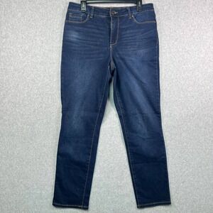 Bandolino Jeans Women's‎ 10 Blue Denim AMY Stretch Straight Leg Belt Loop 33x30